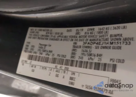 2019 Ford Fiesta Se from USA, damaged, VIN 3FADP4EJ1KM151733